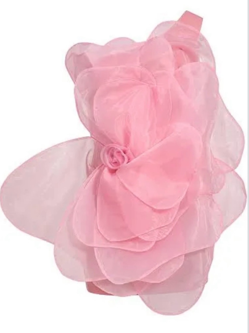 Raised pink one shoulder mini dress